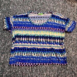 BDG Multicolor Geometric Print Short Sleeve Top